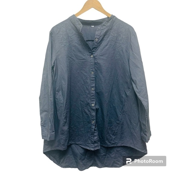 Cotton/Linen Blend Embroidered Tunic - Picture 1 of 10